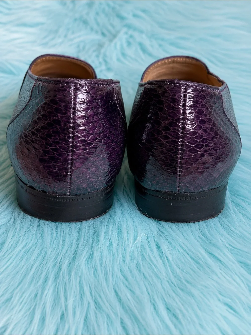 Giorgio Brutini Snake Skin Purple Vintage Loafers Men’s Size 11 Dress Shoes